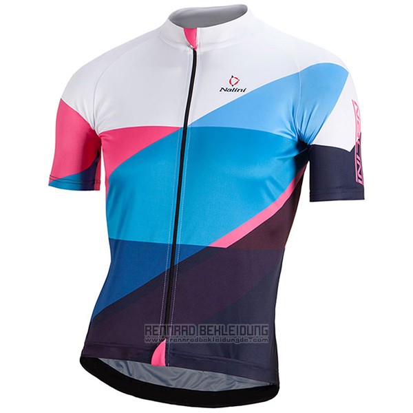 2017 Fahrradbekleidung Nalini Champion Blau und Wei Trikot Kurzarm und Tragerhose