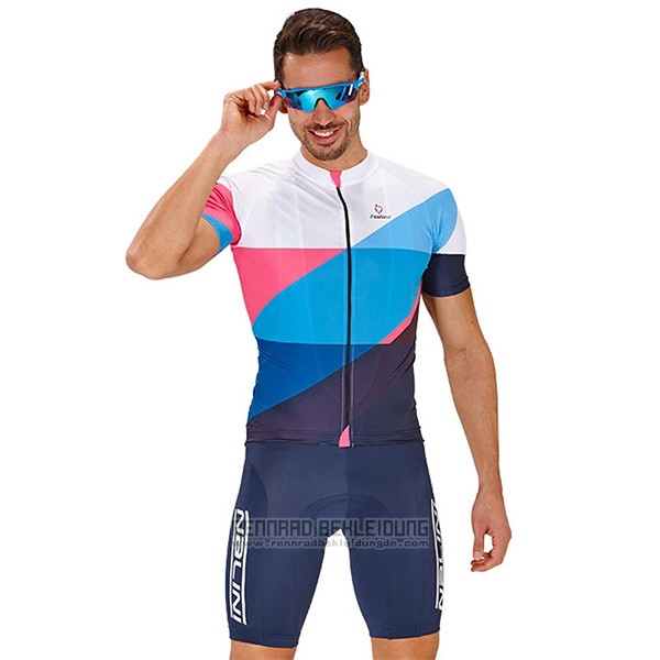 2017 Fahrradbekleidung Nalini Champion Blau und Wei Trikot Kurzarm und Tragerhose