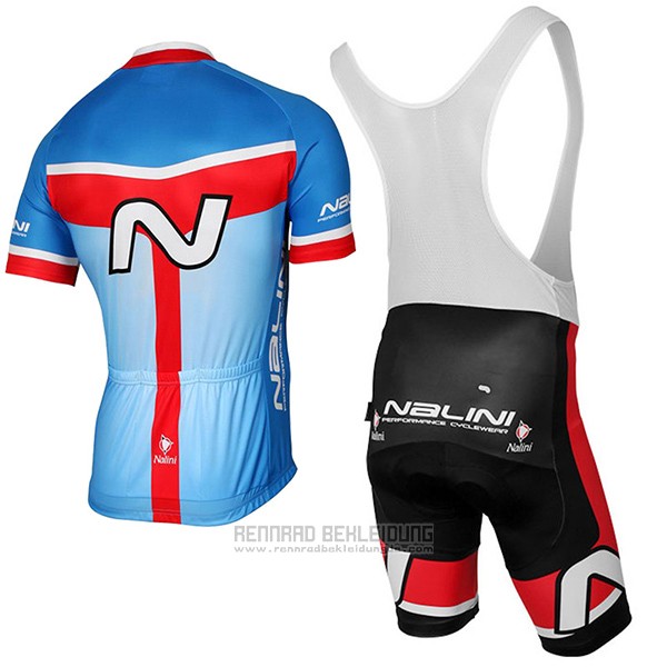 2017 Fahrradbekleidung Nalini Navision Azurblau Trikot Kurzarm und Tragerhose