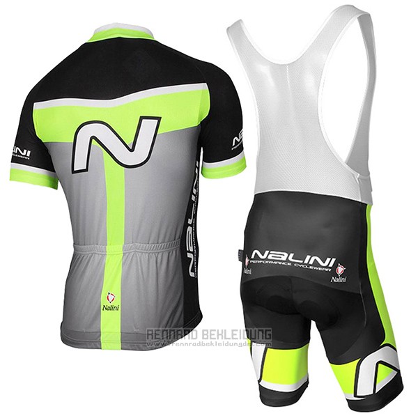 2017 Fahrradbekleidung Nalini Navision Grun und Grau Trikot Kurzarm und Tragerhose