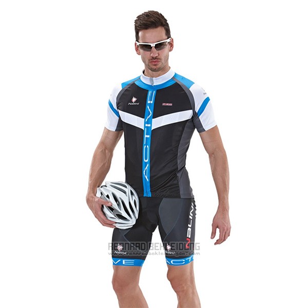 2017 Fahrradbekleidung Nalini Rigel Shwarz und Blau Trikot Kurzarm und Tragerhose