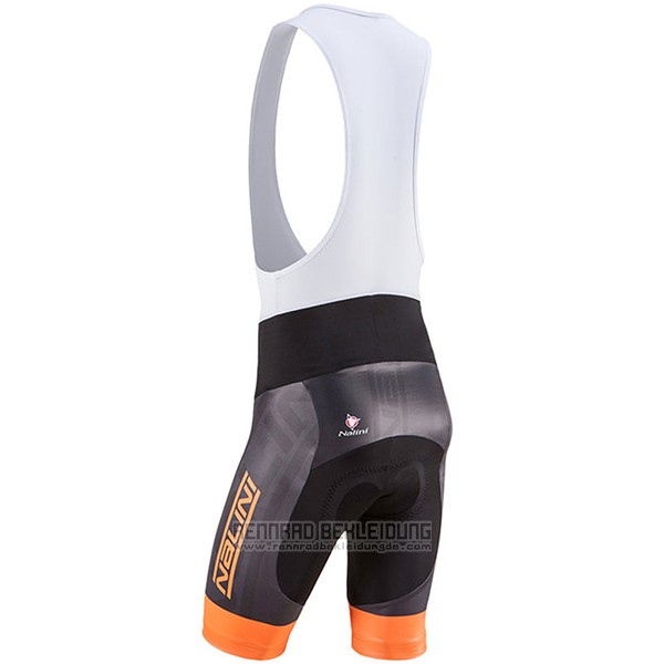 2017 Fahrradbekleidung Nalini Roma Shwarz und Orange Trikot Kurzarm und Tragerhose