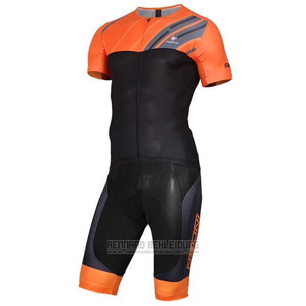 2017 Fahrradbekleidung Nalini Roma Shwarz und Orange Trikot Kurzarm und Tragerhose