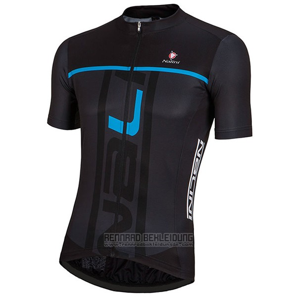 2017 Fahrradbekleidung Nalini Speed Shwarz und Blau Trikot Kurzarm und Tragerhose