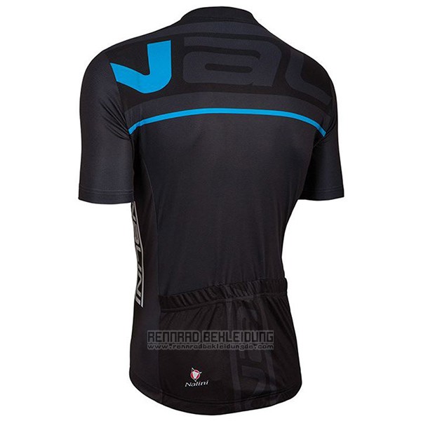 2017 Fahrradbekleidung Nalini Speed Shwarz und Blau Trikot Kurzarm und Tragerhose