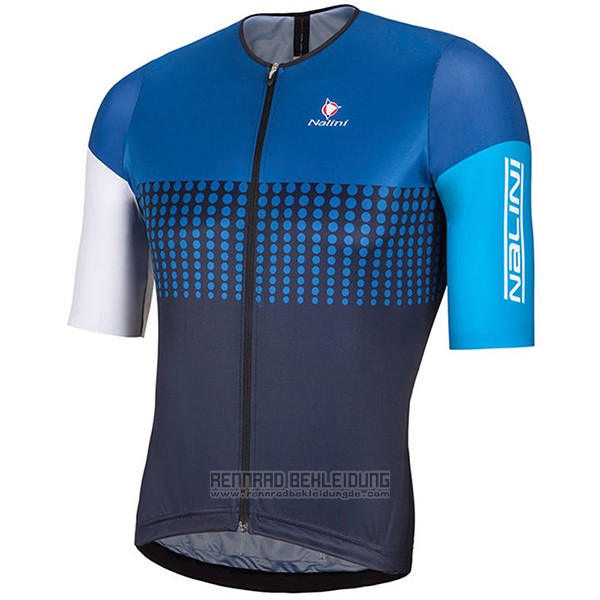 2017 Fahrradbekleidung Nalini Velodromo Blau Trikot Kurzarm und Tragerhose