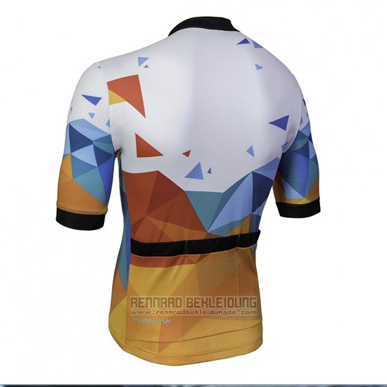 2018 Fahrradbekleidung Nalini Ahs Discesa Wei und Orange Trikot Kurzarm und Tragerhose - zum Schließen ins Bild klicken