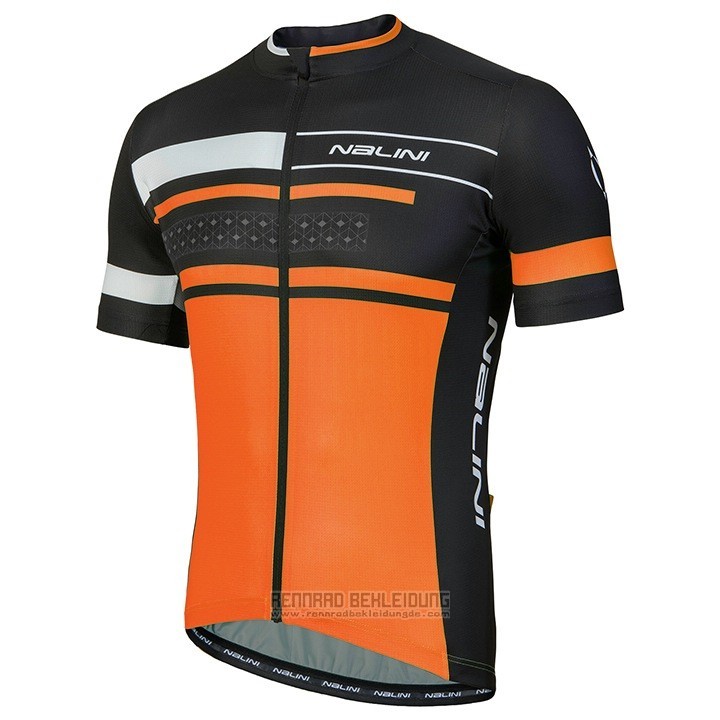 2018 Fahrradbekleidung Nalini Fatica Orange Trikot Kurzarm und Tragerhose