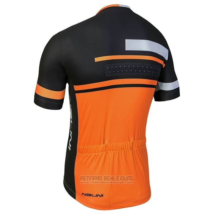 2018 Fahrradbekleidung Nalini Fatica Orange Trikot Kurzarm und Tragerhose