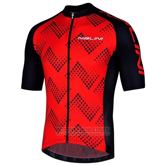 2019 Fahrradbekleidung Nalini Podio 2.0 Shwarz Rot Trikot Kurzarm und Tragerhose