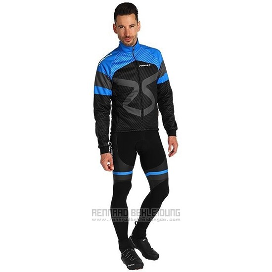 2019 Fahrradbekleidung Nalini Shwarz Blau Trikot Langarm und Tragerhose