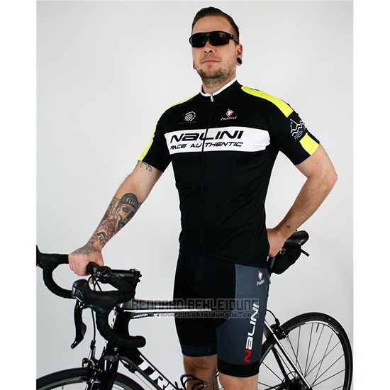 2019 Fahrradbekleidung Nalini Shwarz Gelb Trikot Kurzarm und Overall