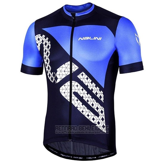 2019 Fahrradbekleidung Nalini Volata 2.0 Shwarz Blau Trikot Kurzarm und Tragerhose