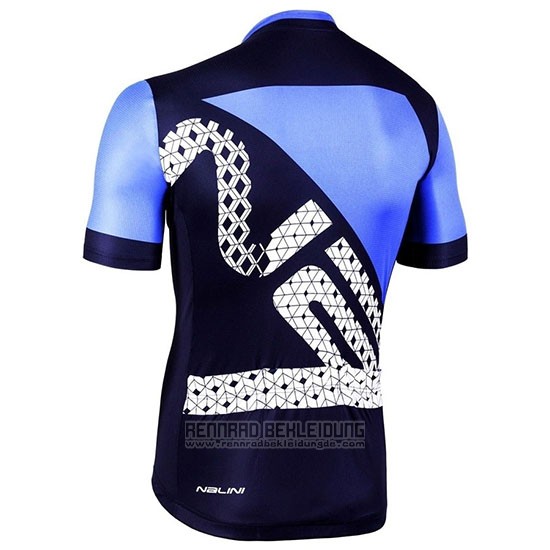 2019 Fahrradbekleidung Nalini Volata 2.0 Shwarz Blau Trikot Kurzarm und Tragerhose