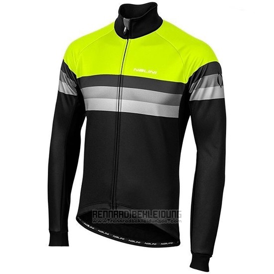 2019 Fahrradbekleidung Nalini Warm 2.0 Shwarz Grun Trikot Langarm und Tragerhose