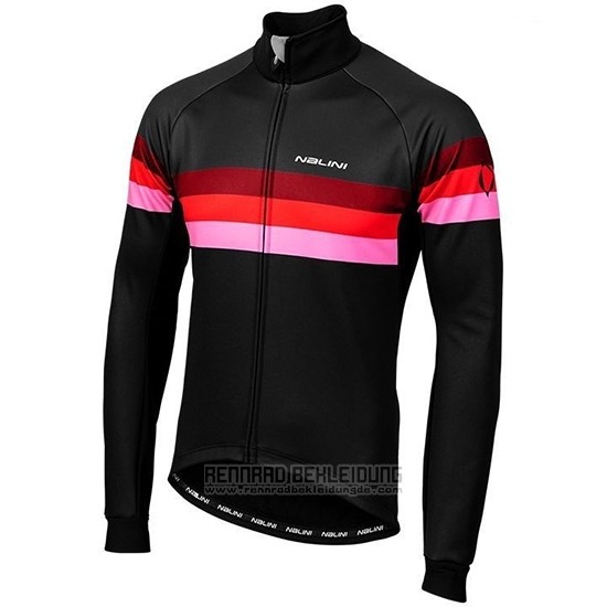 2019 Fahrradbekleidung Nalini Warm 2.0 Shwarz Rot Trikot Langarm und Tragerhose