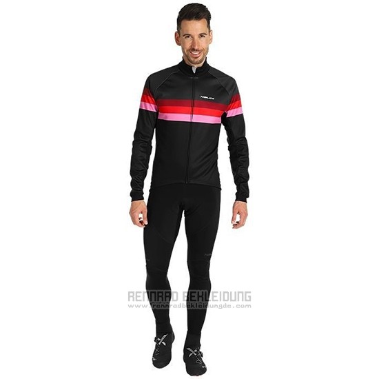 2019 Fahrradbekleidung Nalini Warm 2.0 Shwarz Rot Trikot Langarm und Tragerhose