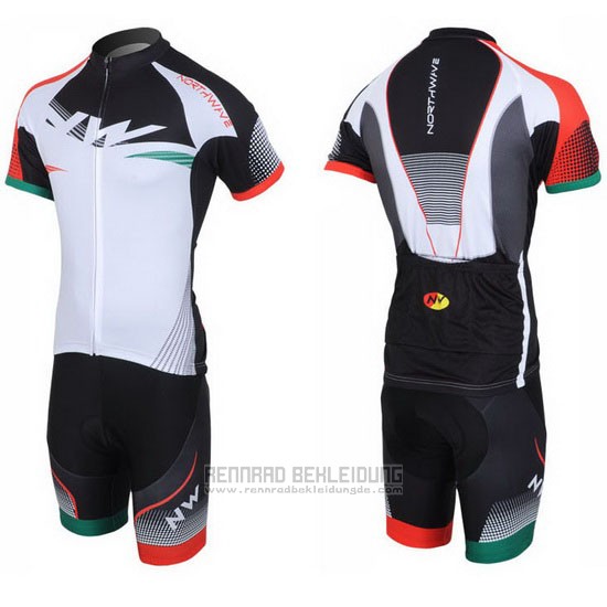 2013 Fahrradbekleidung Northwave Shwarz und Wei Trikot Kurzarm und Tragerhose