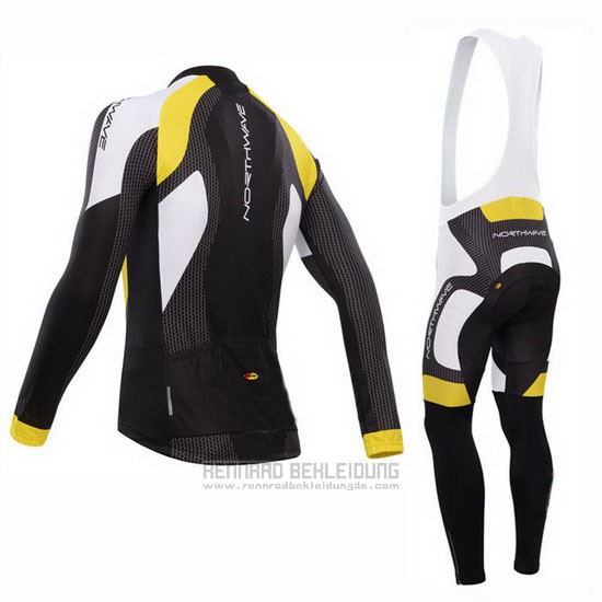 2015 Fahrradbekleidung Northwave Shwarz und Gelb Trikot Langarm und Tragerhose