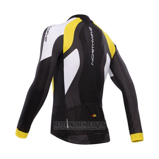 2015 Fahrradbekleidung Northwave Shwarz und Gelb Trikot Langarm und Tragerhose