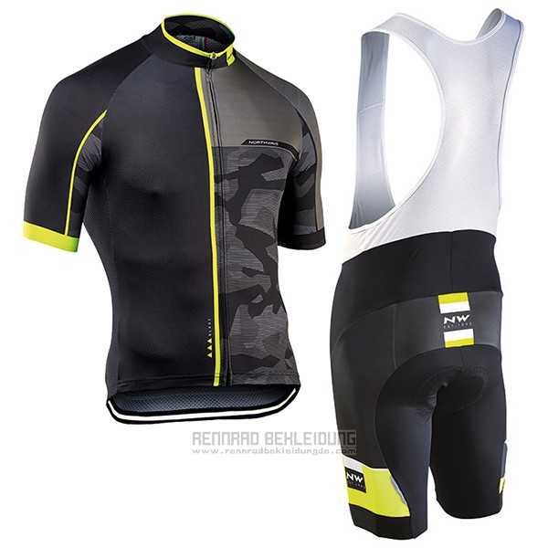 2017 Fahrradbekleidung Northwave Blade Shwarz Trikot Kurzarm und Tragerhose