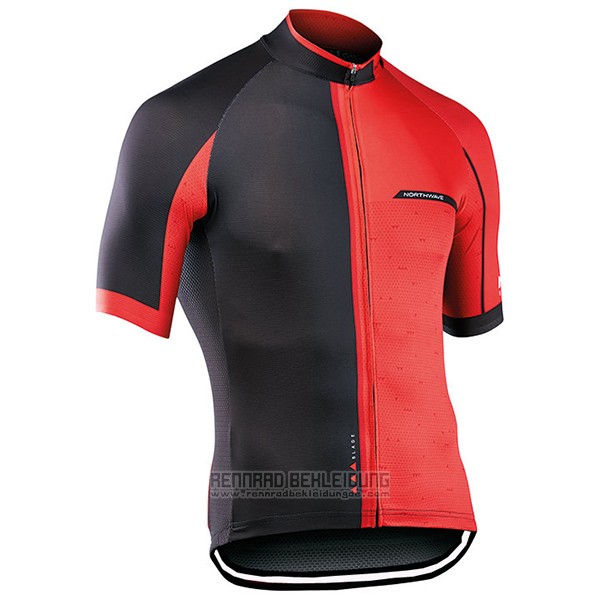 2017 Fahrradbekleidung Northwave Blade Shwarz und Rot Trikot Kurzarm und Tragerhose