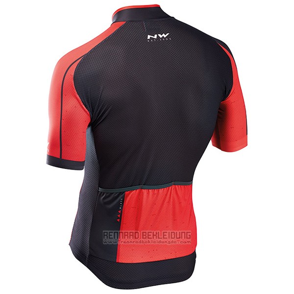 2017 Fahrradbekleidung Northwave Blade Shwarz und Rot Trikot Kurzarm und Tragerhose