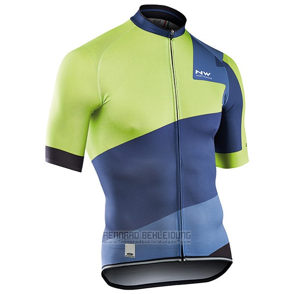 2017 Fahrradbekleidung Northwave Extreme Grun und Blau Trikot Kurzarm und Tragerhose