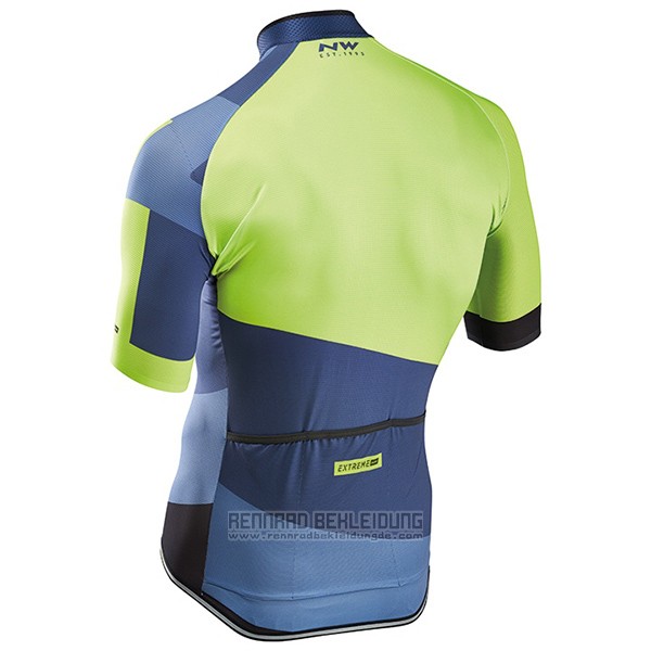 2017 Fahrradbekleidung Northwave Extreme Grun und Blau Trikot Kurzarm und Tragerhose