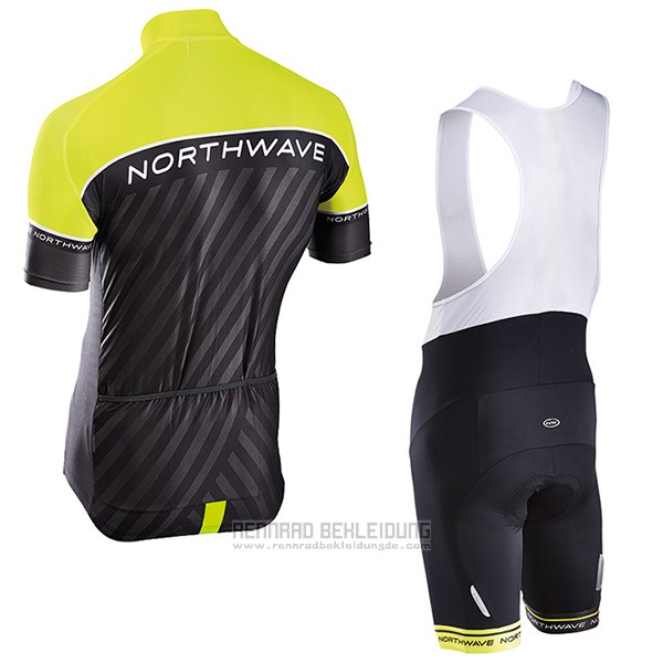 2017 Fahrradbekleidung Northwave Grun und Shwarz Trikot Kurzarm und Tragerhose