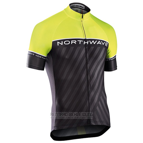 2017 Fahrradbekleidung Northwave Grun und Shwarz Trikot Kurzarm und Tragerhose