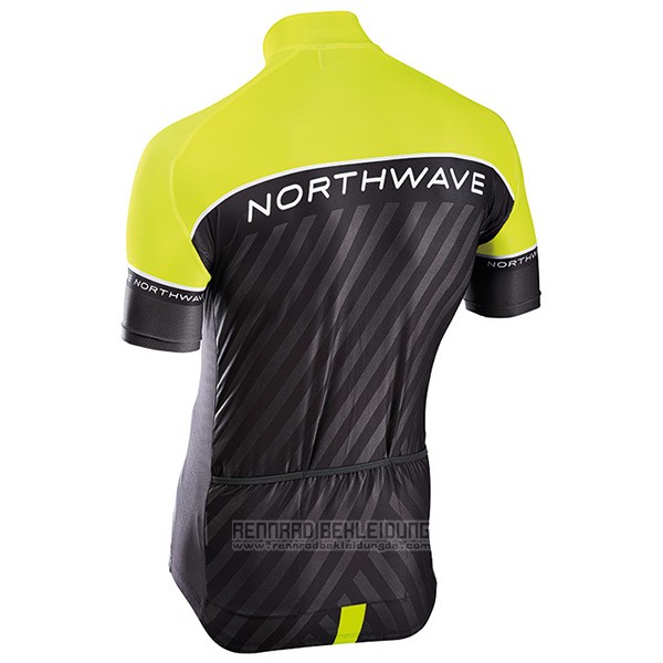 2017 Fahrradbekleidung Northwave Grun und Shwarz Trikot Kurzarm und Tragerhose