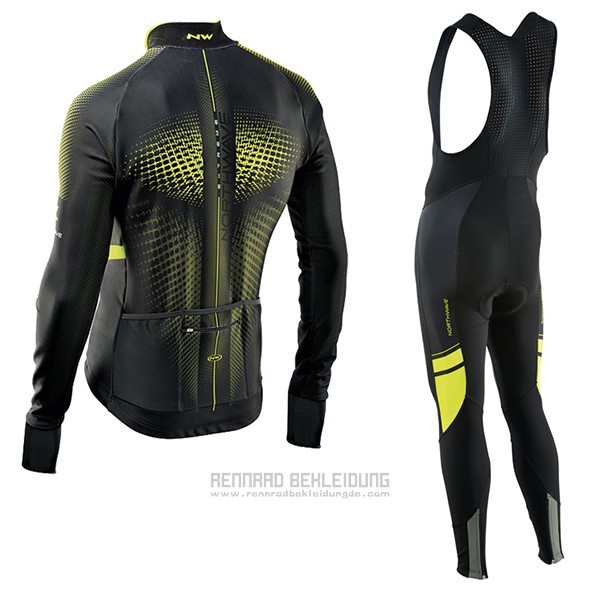2017 Fahrradbekleidung Northwave Ml Grun und Shwarz Trikot Langarm und Tragerhose