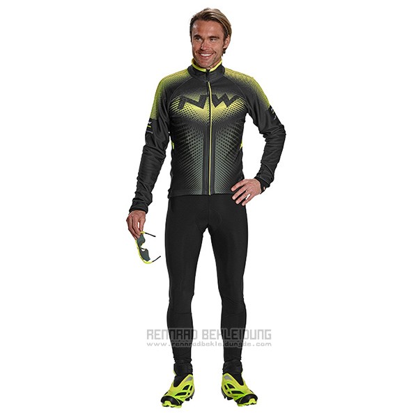 2017 Fahrradbekleidung Northwave Ml Grun und Shwarz Trikot Langarm und Tragerhose