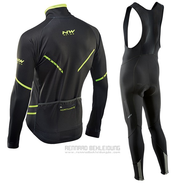 2017 Fahrradbekleidung Northwave Ml Shwarz und Grun Trikot Langarm und Tragerhose