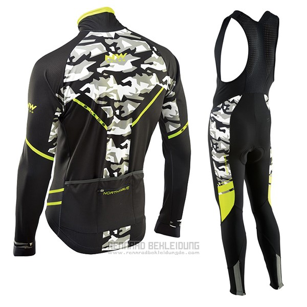 2017 Fahrradbekleidung Northwave Ml Shwarz und Tarnung Trikot Langarm und Tragerhose