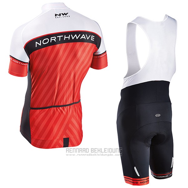 2017 Fahrradbekleidung Northwave Rot und Wei Trikot Kurzarm und Tragerhose