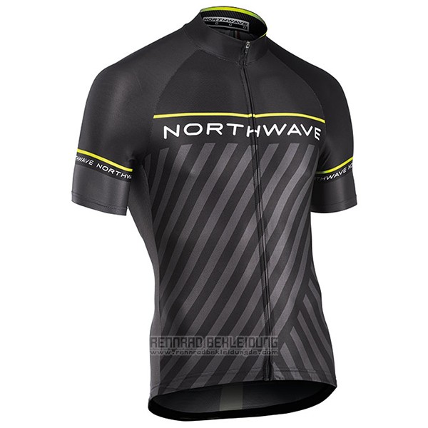 2017 Fahrradbekleidung Northwave Shwarz und Grun Trikot Kurzarm und Tragerhose - zum Schließen ins Bild klicken