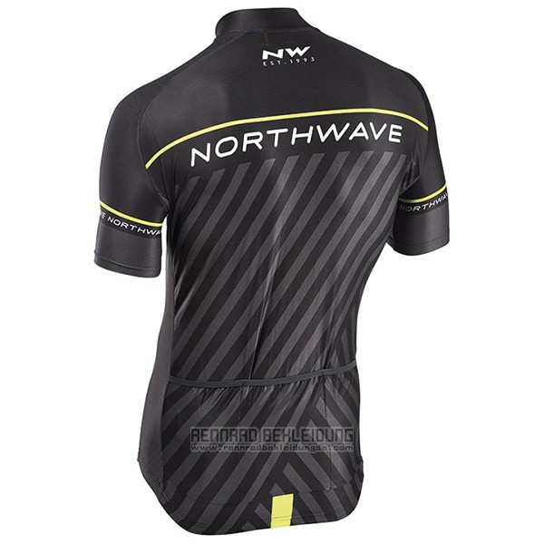 2017 Fahrradbekleidung Northwave Shwarz und Grun Trikot Kurzarm und Tragerhose - zum Schließen ins Bild klicken