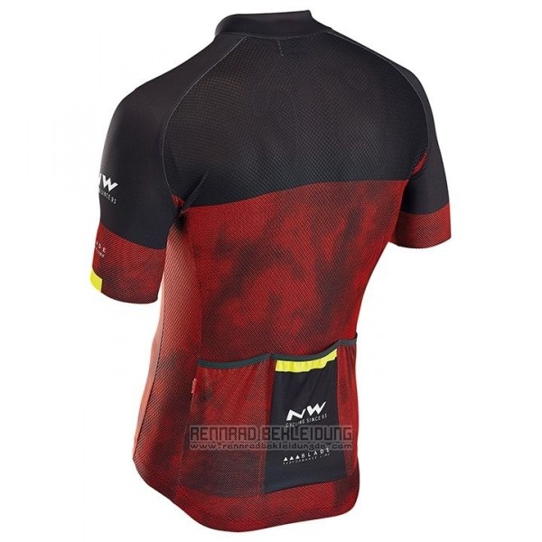 2018 Fahrradbekleidung Northwave Shwarz Rot Trikot Kurzarm Tragerhose - zum Schließen ins Bild klicken