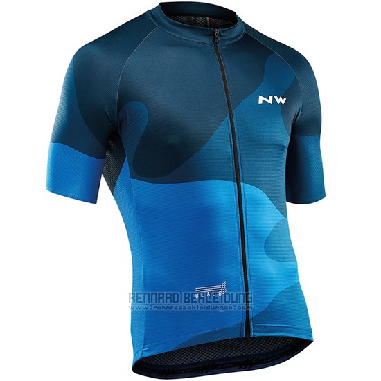 2019 Fahrradbekleidung Northwave Blau Trikot Kurzarm und Tragerhose - zum Schließen ins Bild klicken