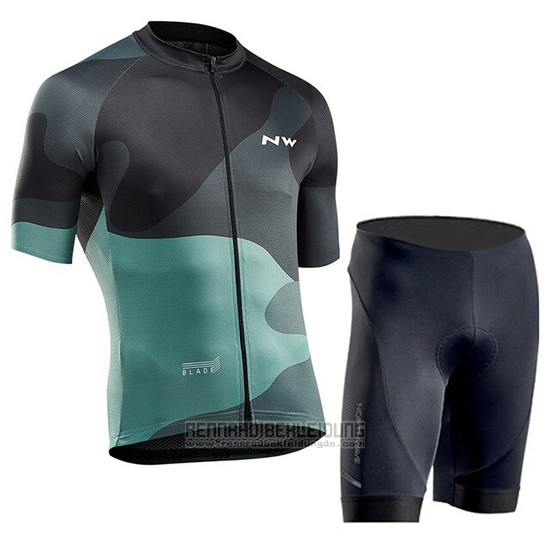 2019 Fahrradbekleidung Northwave Grun Trikot Kurzarm und Tragerhose