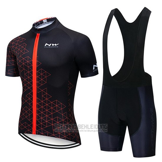 2019 Fahrradbekleidung Northwave Shwarz Rot Trikot Kurzarm und Tragerhose