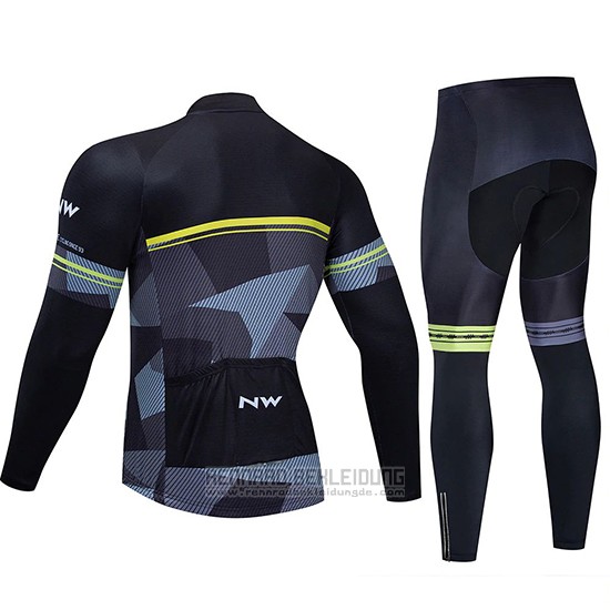 2019 Fahrradbekleidung Northwave Shwarz Grau Trikot Langarm und Tragerhose