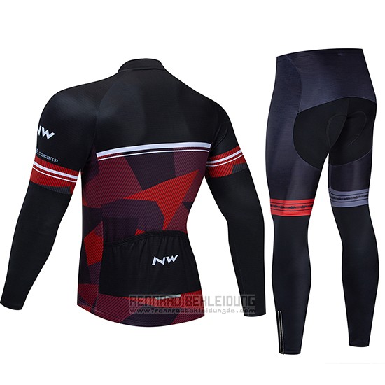 2019 Fahrradbekleidung Northwave Shwarz Rot Wei Trikot Langarm und Tragerhose