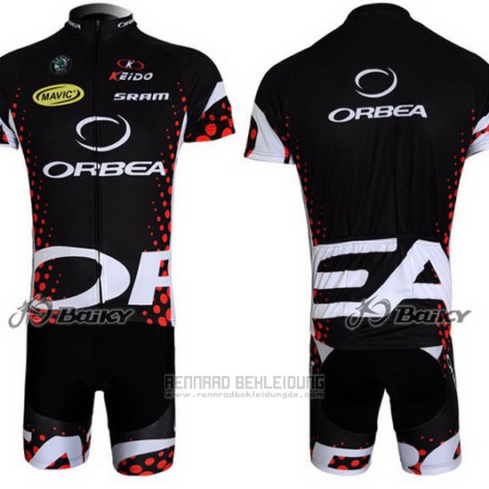 2013 Fahrradbekleidung Orbea Shwarz und Rot Trikot Kurzarm und Tragerhose