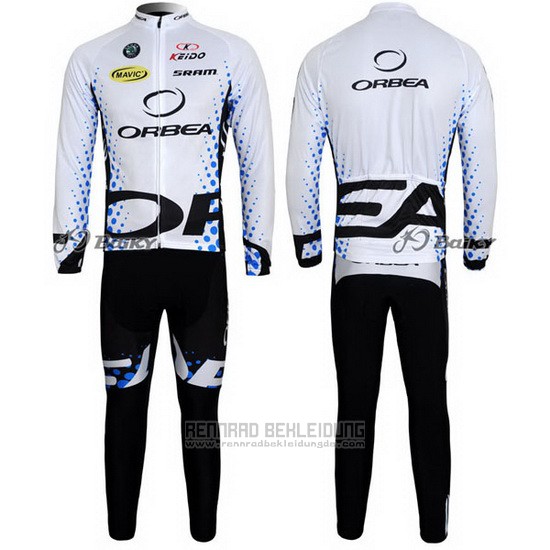 2013 Fahrradbekleidung Orbea Shwarz und Wei Trikot Langarm und Tragerhose