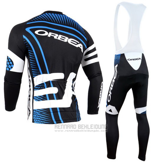 2014 Fahrradbekleidung Orbea Shwarz und Blau Trikot Langarm und Tragerhose