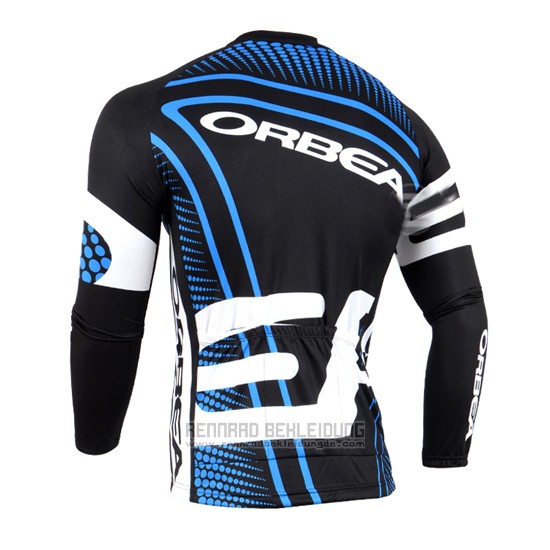 2014 Fahrradbekleidung Orbea Shwarz und Blau Trikot Langarm und Tragerhose