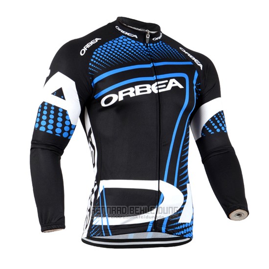 2014 Fahrradbekleidung Orbea Shwarz und Blau Trikot Langarm und Tragerhose